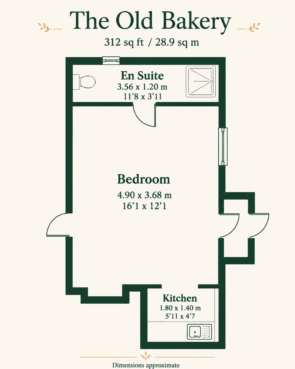 The Old Bakery floor plan enlarged